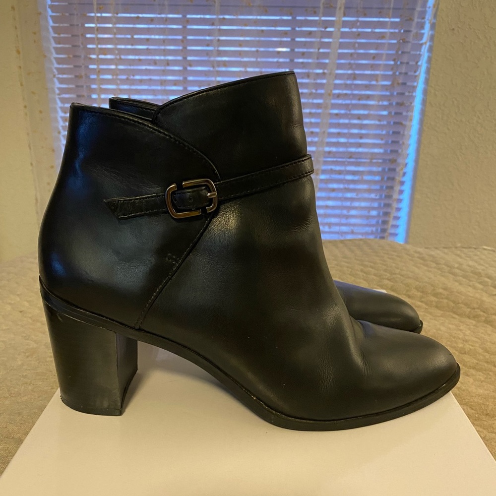Women’s Alfani Leather Black Booties Size 9.5